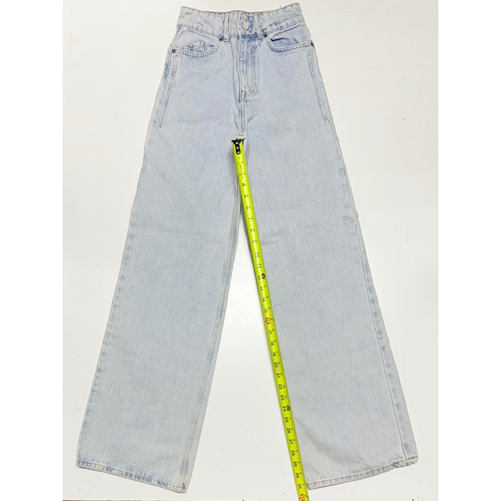 ZARA Wide Leg Light Wash Denim Jeans Women's Size EUR 32 USA D MEX 22